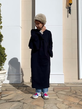 「SUPERTHANKS」｜「アイテム（帽子）」を使った、akiさん（レディース・156cm）の冬コーディネート