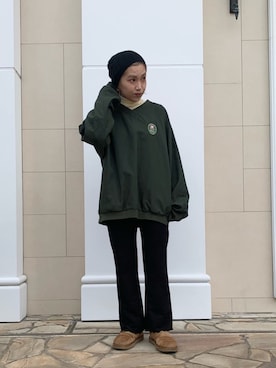 「ナイロンパーカー」｜「アイテム（ブーツ）」を使った、akiさん（レディース・156cm）の冬コーディネート