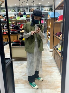 「OVERRIDE」｜「アイテム（その他アウター）」を使った、akiさん（レディース・156cm）の冬コーディネート