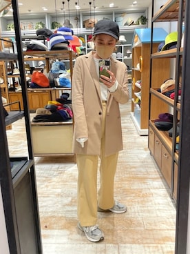 「AMERI」｜「アイテム（セットアップ）」を使った、akiさん（レディース・156cm）の冬コーディネート