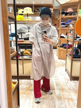 「OVERRIDE」｜「アイテム（スラックス）」を使った、akiさん（レディース・156cm）の冬コーディネート