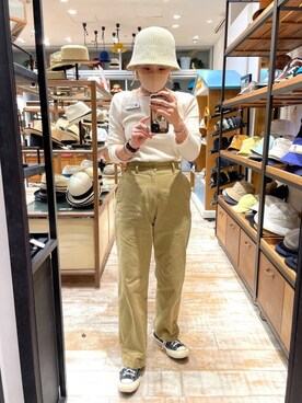 「THE SHINZONE（ザ　シンゾーン）のアイテム（チノパンツ）」を使った、akiさん（レディース・156cm）の春コーディネート