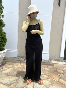 「BASERANGE（ベースレンジ）のアイテム（ワンピース/ドレス）」を使った、akiさん（レディース・156cm）の夏コーディネート