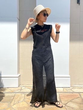 「BASERANGE（ベースレンジ）のアイテム（ワンピース/ドレス）」を使った、akiさん（レディース・156cm）の夏コーディネート