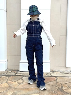 「holiday」｜「アイテム（サロペット/オーバーオール）」を使った、akiさん（レディース・156cm）の夏コーディネート