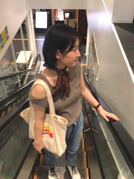 「ワンショルダー」｜「アイテム（アナログ腕時計）」を使った、ゆうさん（レディース・165cm）の夏コーディネート