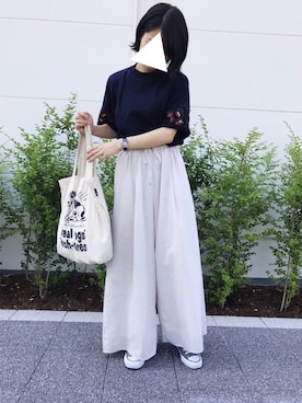 「SMELLY（スメリー）のアイテム（ピアス（両耳用））」を使った、makįさん（レディース・157cm）の夏コーディネート