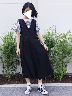 「SMELLY（スメリー）のアイテム（ピアス（両耳用））」を使った、makįさん（レディース・157cm）の夏コーディネート