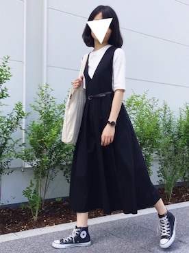 「SMELLY（スメリー）のアイテム（ピアス（両耳用））」を使った、makįさん（レディース・157cm）の春コーディネート