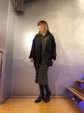 「HYSTERIC GLAMOUR（ヒステリックグラマー）のアイテム（モッズコート）」を使った、tanniさん（レディース・161cm）の冬コーディネート