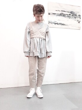 「アイテム（キャミソール、ベージュ系）」を使った、pink...さん（レディース・153cm）の冬コーディネート