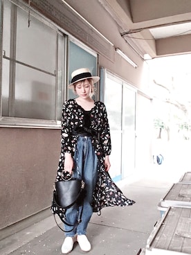 「SPINNS(スピンズ)のアイテム(シャツワンピース)」を使った、pink...さん(レディース・153cm)の春コーディネート