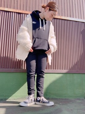 「ALLUMER（アリュメール）のアイテム（ジャケット/アウター）」を使った、YOSHIKOさん（レディース・145cm）の春コーディネート