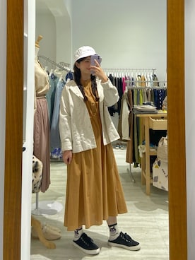 「POU DOU DOU（プードゥドゥ）のアイテム（帽子）」を使った、潔西卡さん（レディース・158cm）の冬コーディネート