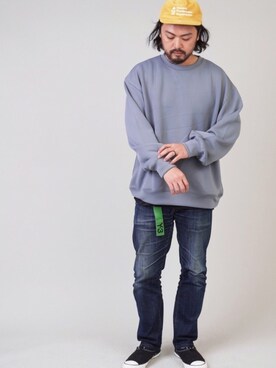 「A.P.C.（アーペーセー）のPETIT NEW STANDARD（デニムパンツ）」を使った、oillnomuraさん（メンズ・175cm）の冬コーディネート
