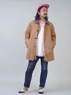 「A.P.C.（アーペーセー）のPETIT NEW STANDARD（デニムパンツ）」を使った、oillnomuraさん（メンズ・175cm）の春コーディネート