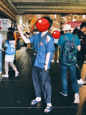 「スリッパ」｜「アイテム（スラックス）」を使った、toshikaさん（メンズ・170cm）の春コーディネート