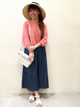 「3can4on（サンカンシオン）のアイテム（サンダル）」を使った、Narupeさん（レディース・148cm）の春コーディネート