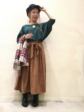 「3can4on（サンカンシオン）のアイテム（帽子）」を使った、Narupeさん（レディース・148cm）の秋コーディネート