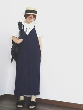 「haco!（ハコ）のアイテム（つなぎ/オールインワン）」を使った、yakkoさん（レディース・152cm）の春コーディネート