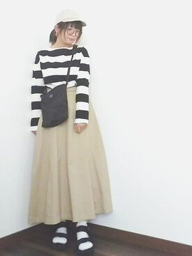 「haco!（ハコ）のpolka polka スポーツサンダル（サンダル）」を使った、yakkoさん（レディース・152cm）の春コーディネート