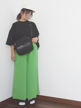 「haco!（ハコ）のpolka polka スポーツサンダル（サンダル）」を使った、yakkoさん（レディース・152cm）の夏コーディネート