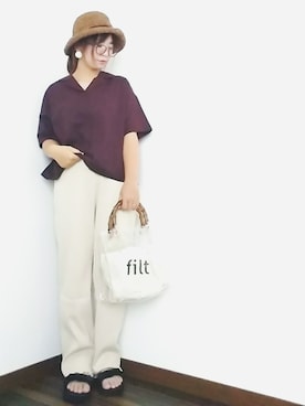 「haco!（ハコ）のpolka polka スポーツサンダル（サンダル）」を使った、yakkoさん（レディース・152cm）の夏コーディネート