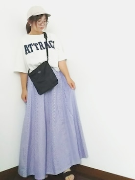 「haco!（ハコ）のpolka polka スポーツサンダル（サンダル）」を使った、yakkoさん（レディース・152cm）の夏コーディネート