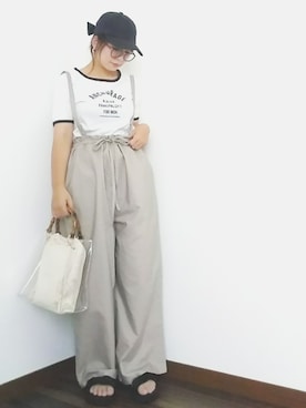 「haco!（ハコ）のpolka polka スポーツサンダル（サンダル）」を使った、yakkoさん（レディース・152cm）の夏コーディネート