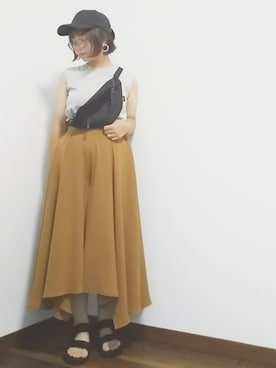 「haco!（ハコ）のpolka polka スポーツサンダル（サンダル）」を使った、yakkoさん（レディース・152cm）の夏コーディネート