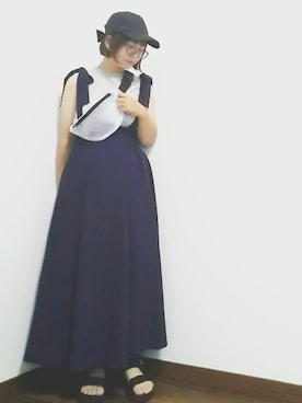 「furryrate」｜「アイテム（サロペット/オーバーオール）」を使った、yakkoさん（レディース・152cm）の夏コーディネート