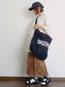 「haco!（ハコ）のpolka polka スポーツサンダル（サンダル）」を使った、yakkoさん（レディース・152cm）の夏コーディネート