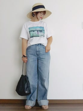 「polcadot」｜「アイテム（ビーチサンダル）」を使った、yakkoさん（レディース・152cm）の夏コーディネート