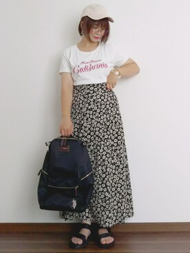 「haco!（ハコ）のpolka polka スポーツサンダル（サンダル）」を使った、yakkoさん（レディース・152cm）の夏コーディネート