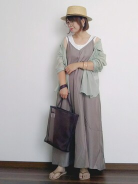 「ラフスタイル」｜「アイテム（ビーチサンダル）」を使った、yakkoさん（レディース・152cm）の夏コーディネート