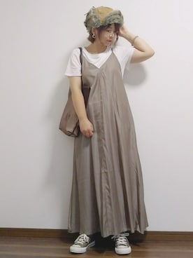 「LEPSIM（レプシィム）の2P ウッドバングル　837799（バングル/リストバンド）」を使った、yakkoさん（レディース・152cm）の夏コーディネート