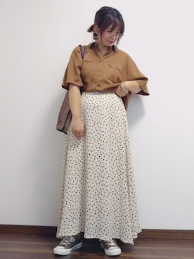 「LOWRYS FARM（ローリーズファーム）のショートＣＰＯシャツ　841006（シャツ/ブラウス）」を使った、yakkoさん（レディース・152cm）の夏コーディネート
