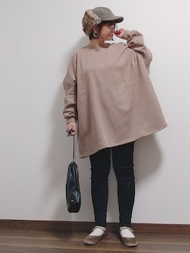 「SVEC（シュベック）のカンフーシューズ kung fu Shoes / ストラップパンプス（バレエシューズ）」を使った、yakkoさん（レディース・152cm）の秋コーディネート