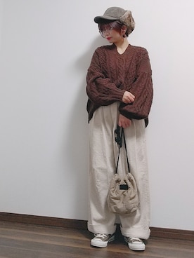 「La-gemme」｜「アイテム（帽子）」を使った、yakkoさん（レディース・152cm）の冬コーディネート