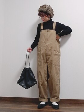 「SVEC（シュベック）のカンフーシューズ kung fu Shoes / ストラップパンプス（バレエシューズ）」を使った、yakkoさん（レディース・152cm）の冬コーディネート