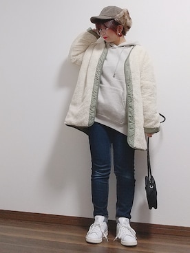 「La-gemme」｜「アイテム（その他アウター）」を使った、yakkoさん（レディース・152cm）の冬コーディネート