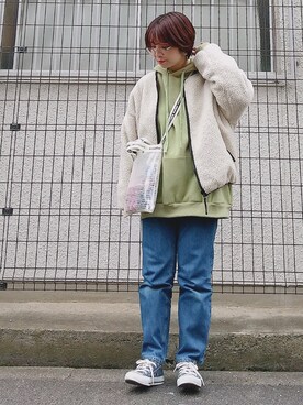 「Chaco closet（チャコ クローゼット）のアイテム（ブルゾン）」を使った、yakkoさん（レディース・152cm）の冬コーディネート