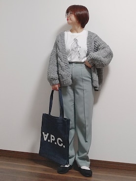 「SVEC（シュベック）のカンフーシューズ kung fu Shoes / ストラップパンプス（バレエシューズ）」を使った、yakkoさん（レディース・152cm）の冬コーディネート