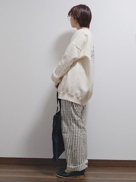 「CLEA（クレア）のアイテム（スウェット）」を使った、yakkoさん（レディース・152cm）の春コーディネート