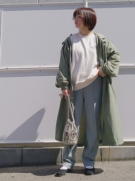 「CLEA（クレア）のアイテム（スウェット）」を使った、yakkoさん（レディース・152cm）の春コーディネート