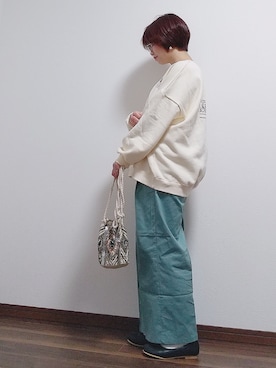 「CLEA（クレア）のアイテム（スウェット）」を使った、yakkoさん（レディース・152cm）の春コーディネート