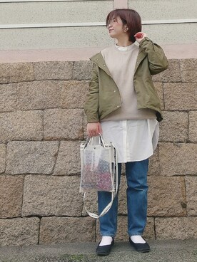 「URBAN RESEARCH（アーバンリサーチ）のアイテム（ブルゾン）」を使った、yakkoさん（レディース・152cm）の春コーディネート