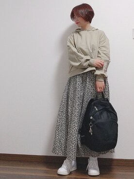 「reca（レカ）のアイテム（パーカー）」を使った、yakkoさん（レディース・152cm）の春コーディネート