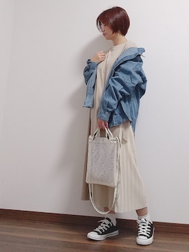 「リップスター」｜「アイテム（アクセサリー）」を使った、yakkoさん（レディース・152cm）の春コーディネート
