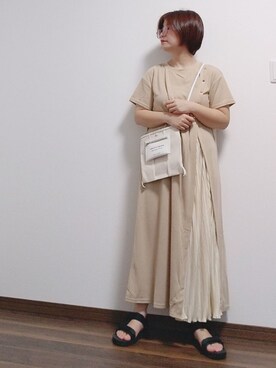 「Bou Jeloud」｜「アイテム（ワンピース/ドレス）」を使った、yakkoさん（レディース・152cm）の春コーディネート